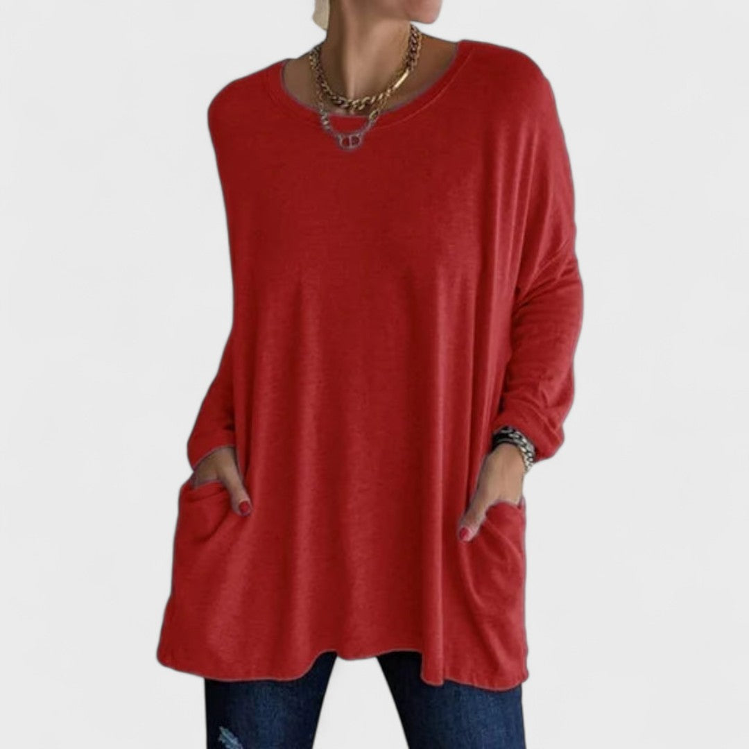 Women's Soft Cotton Relaxed Fit Long Sleeve Top | Classic Casual Everyday Wear 9