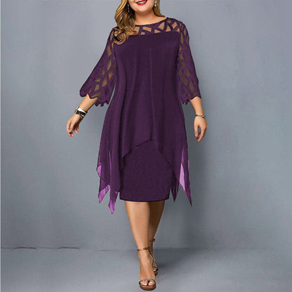 Women's Soft Fabric Plus Size Midi Dress | Elegant Flowy Design for Curves 1