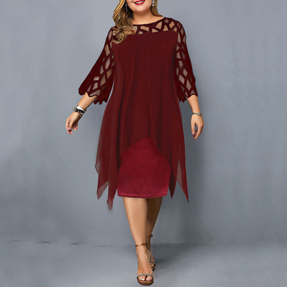 Women's Soft Fabric Plus Size Midi Dress | Elegant Flowy Design for Curves 3