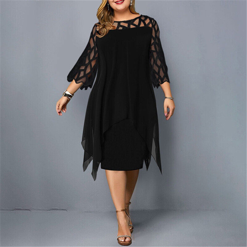 Women's Soft Fabric Plus Size Midi Dress | Elegant Flowy Design for Curves 4