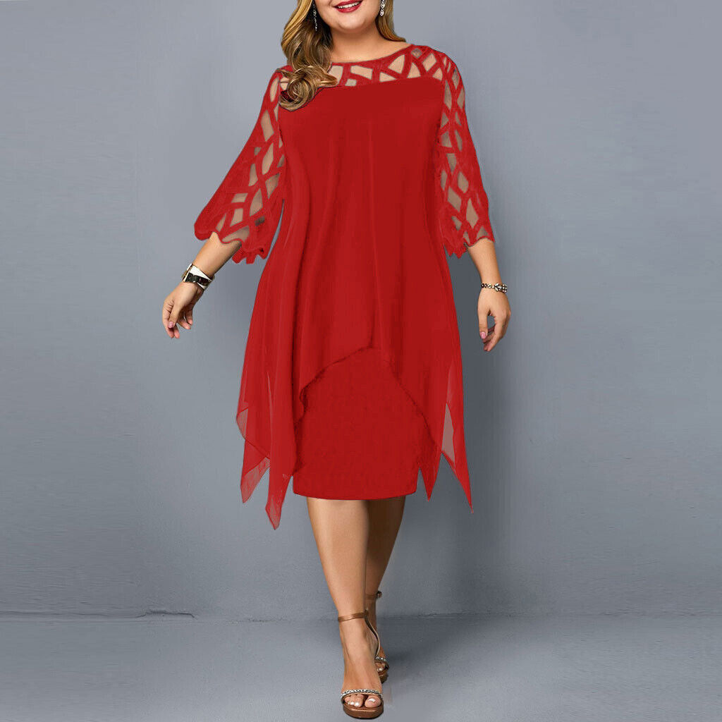 Women's Soft Fabric Plus Size Midi Dress | Elegant Flowy Design for Curves 6
