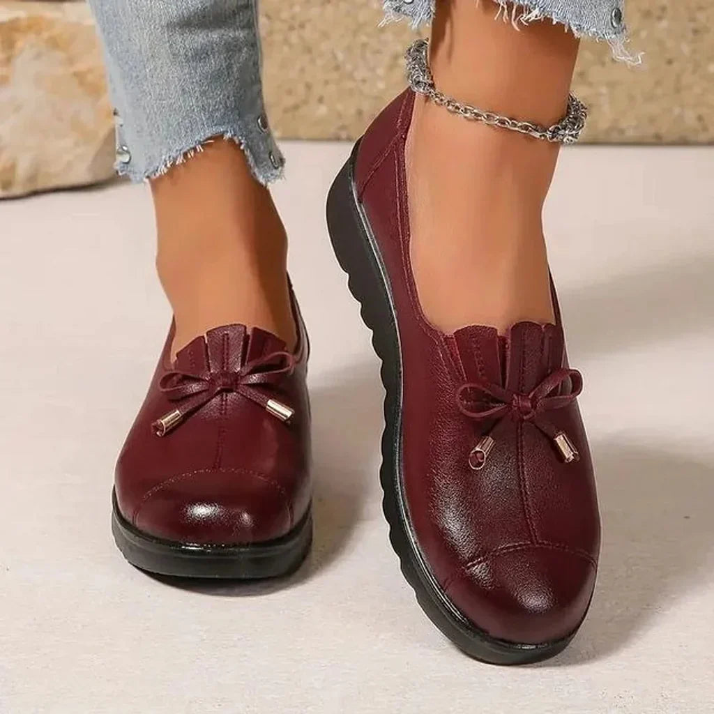 Women's Soft Leather Orthopedic Loafers | Comfortable Cushioned Slip-On Shoes 1