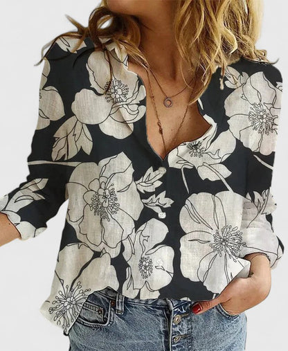 Women's Soft Linen Button-Down Blouse | Relaxed Fit Spring Essential 10