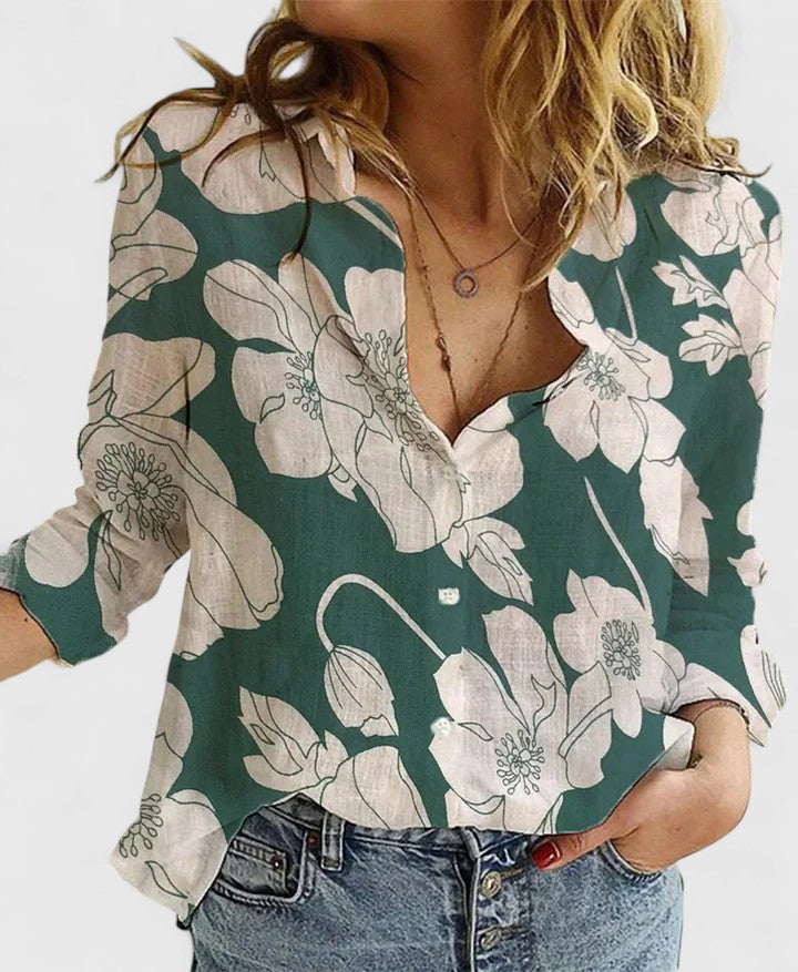 Women's Soft Linen Button-Down Blouse | Relaxed Fit Spring Essential 11