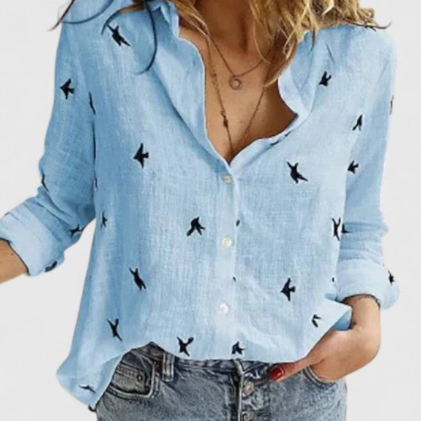 Women's Soft Linen Button-Down Blouse | Relaxed Fit Spring Essential 9