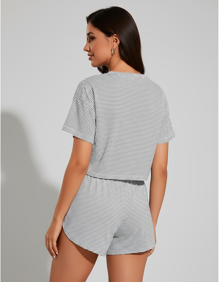 Women's Soft Polyester Loungewear Set | Cozy Relaxed Fit Casual Outfit 1