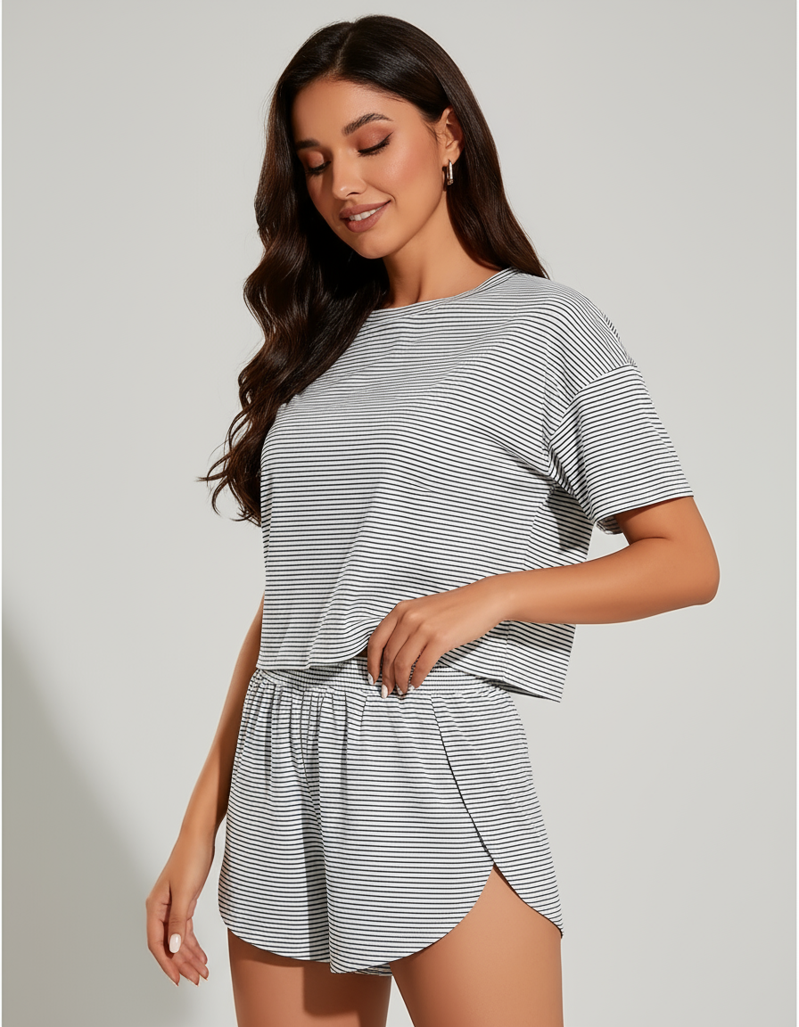 Women's Soft Polyester Loungewear Set | Cozy Relaxed Fit Casual Outfit 2