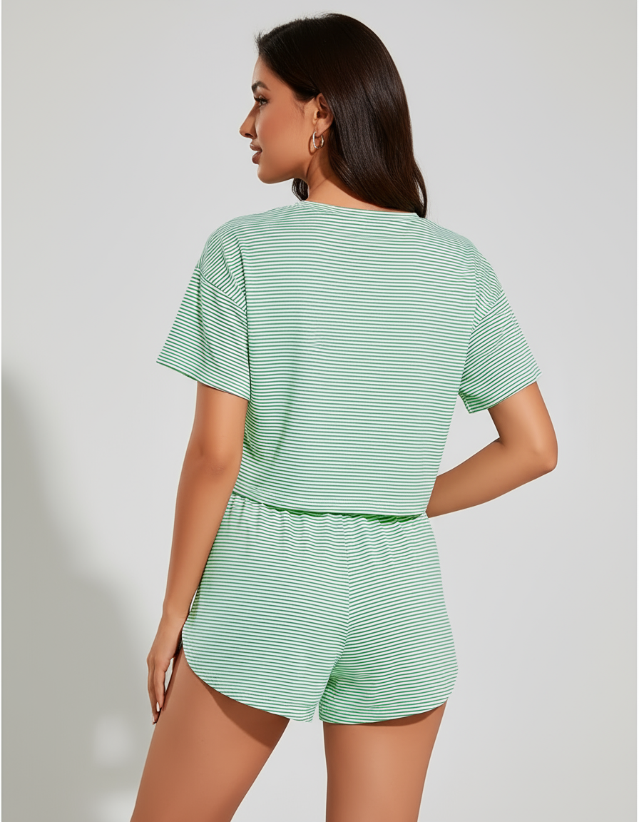 Women's Soft Polyester Loungewear Set | Cozy Relaxed Fit Casual Outfit 7