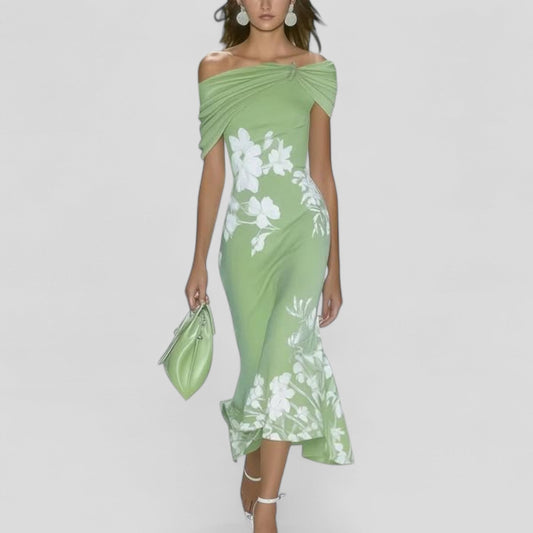 Women's Unique Print Midi Dress | Elegant Soft Breathable Summer Dress 0