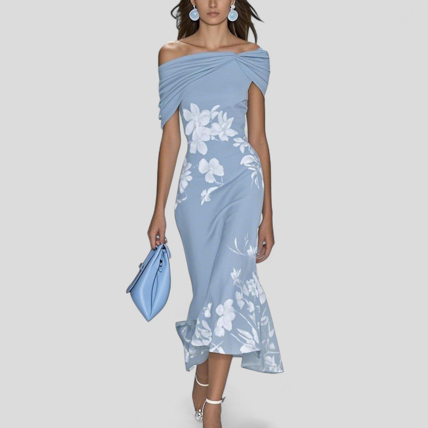 Women's Unique Print Midi Dress | Elegant Soft Breathable Summer Dress 1
