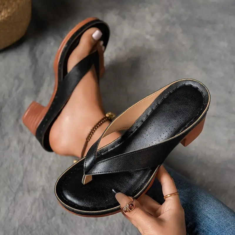 Women's Vegan Leather Orthopedic Sandals | Comfortable Slip-On Casual Footwear 1