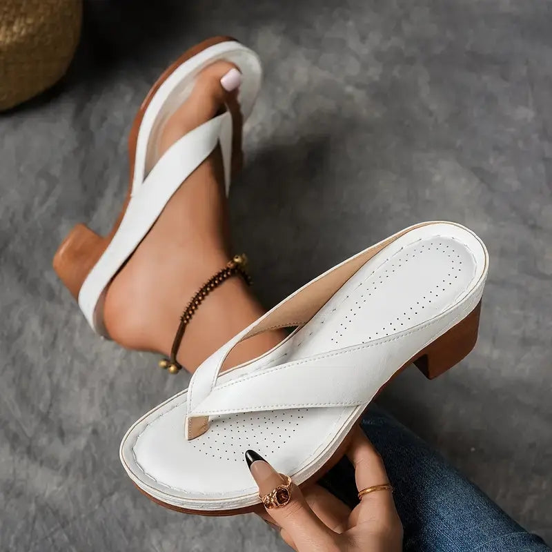 Women's Vegan Leather Orthopedic Sandals | Comfortable Slip-On Casual Footwear 5