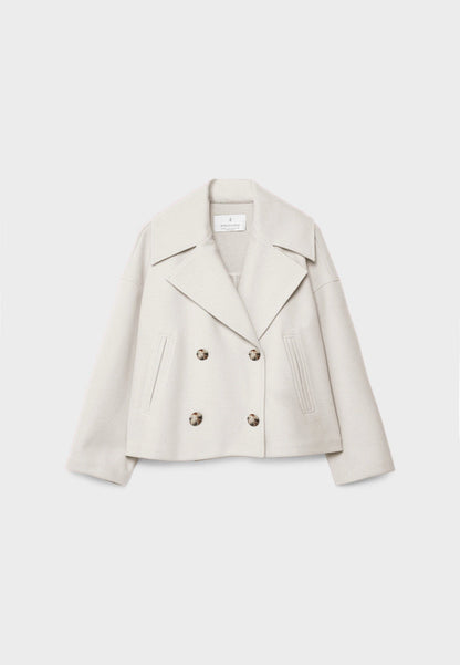 Women's Warm Wool Blend Short Coat | Elegant Double-Breasted Winter Outerwear 5