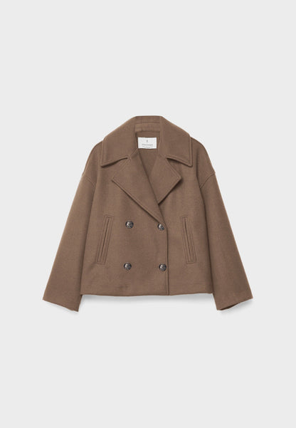 Women's Warm Wool Blend Short Coat | Elegant Double-Breasted Winter Outerwear 8
