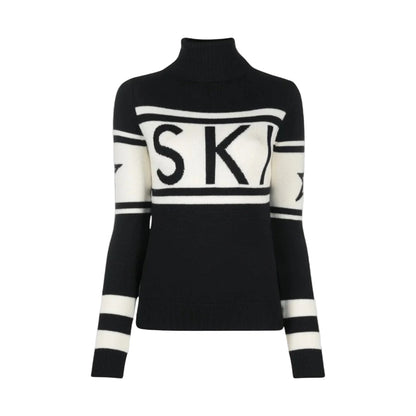 Women's Wool Blend Turtleneck Sweater | Cozy Modern Graphic Design for Winter 0