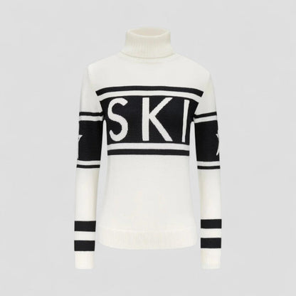 Women's Wool Blend Turtleneck Sweater | Cozy Modern Graphic Design for Winter 1