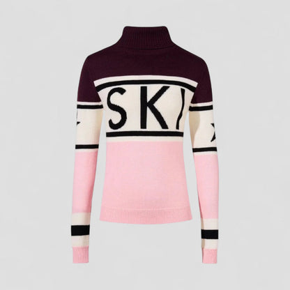 Women's Wool Blend Turtleneck Sweater | Cozy Modern Graphic Design for Winter 2