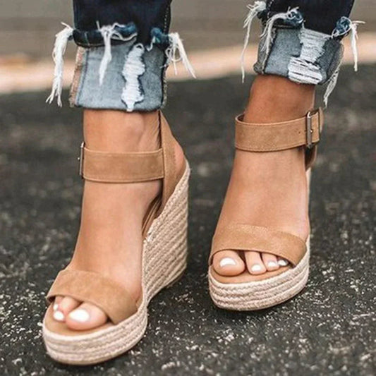 Women's Woven Espadrille Wedge Sandals | Elegant Adjustable Comfort Footwear 0