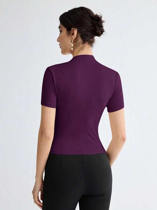 Sienna | Short Sleeve Mock Neck Top