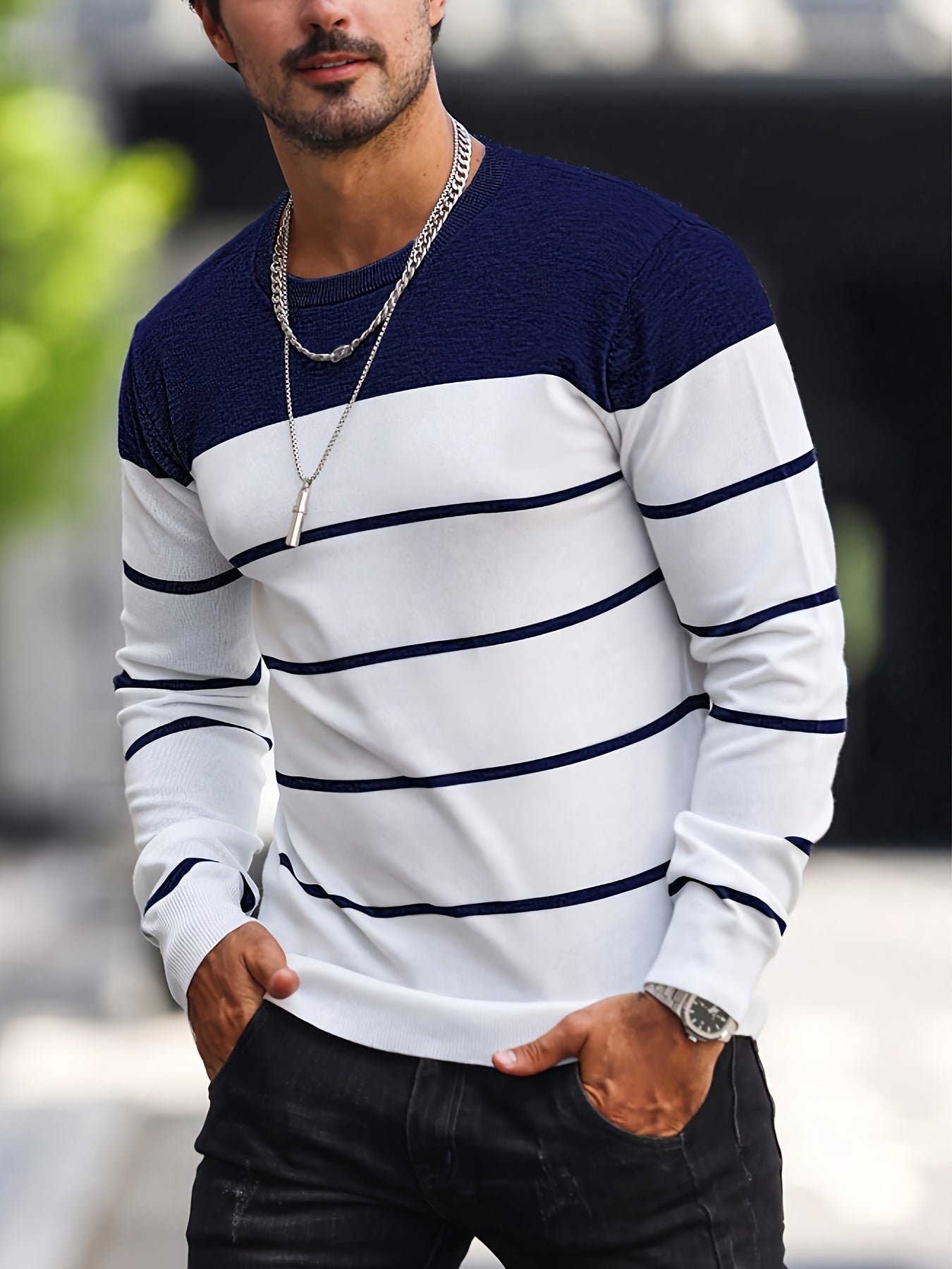Barnaby | Striped Crew Neck Sweater
