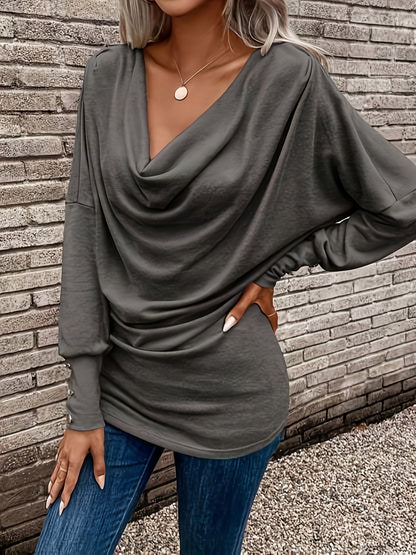 Women's Cowl Neck Long Sleeve Top
