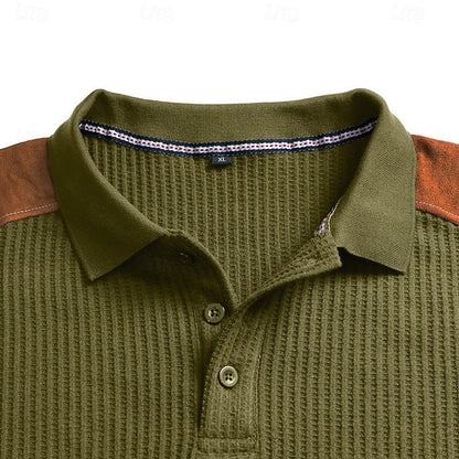 Sutton | Waffle Knit Long Sleeve Polo
