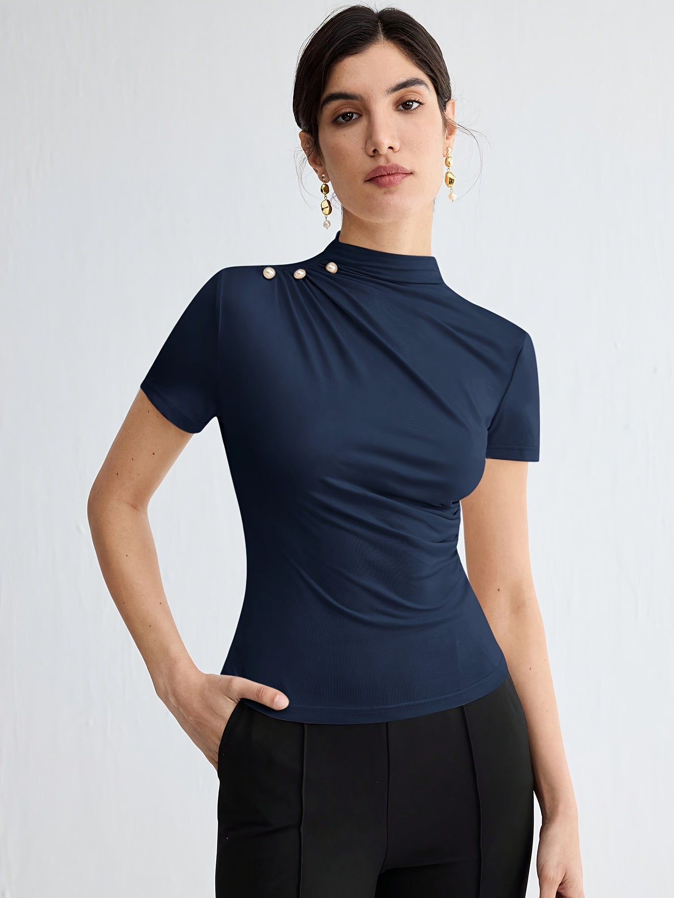 Sienna | Short Sleeve Mock Neck Top