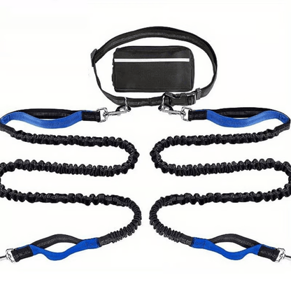 Hands-Free Dog Leash with Shock Absorbers and Storage Pouch