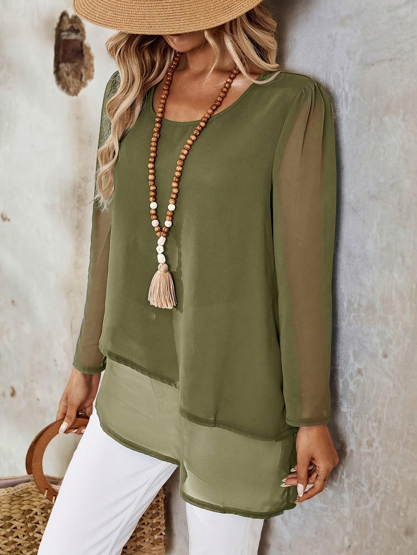 Annika | Double-Layer Chiffon Blouse