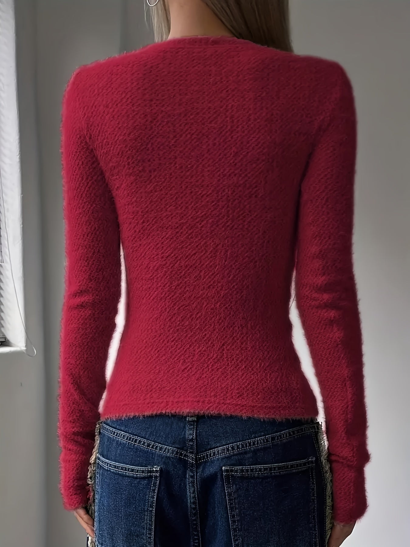 Ivy | Fuzzy Knit Long Sleeve Top