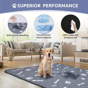 Super Absorbent Reusable Dog Pee Pads - Non-Slip and Washable Potty Training Mat