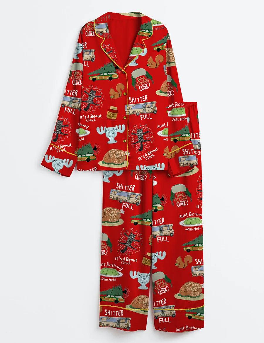 Men's It's A Beaut Clark Christmas Vacation Long Sleeve Satin Family Pajama Set