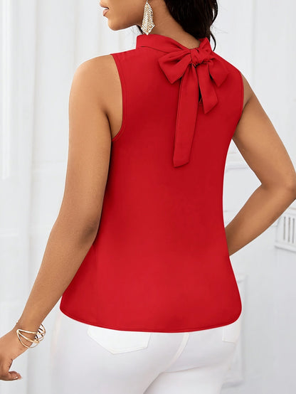 Women's Sleeveless Mock Neck Blouse