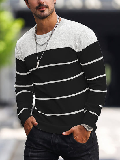 Men's Striped Crew Neck Sweater