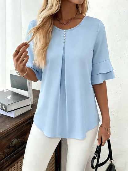 Women's Layered Ruffle Sleeve Blouse