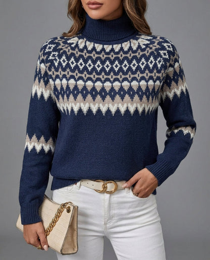 Ingrid | Women's Fair Isle Turtleneck Sweater