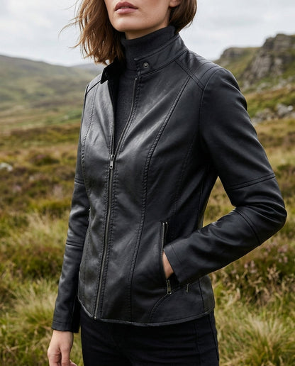 Nadia | Women's Cropped Faux Leather Jacket