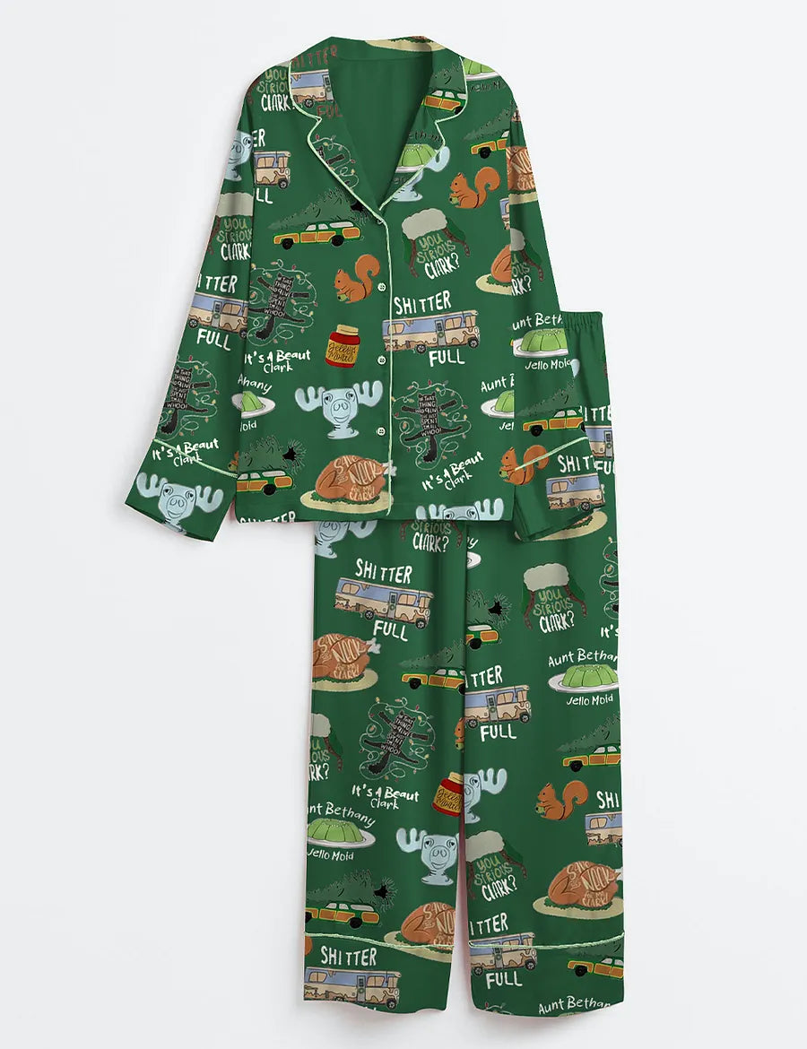 Men's It's A Beaut Clark Christmas Vacation Long Sleeve Satin Family Pajama Set