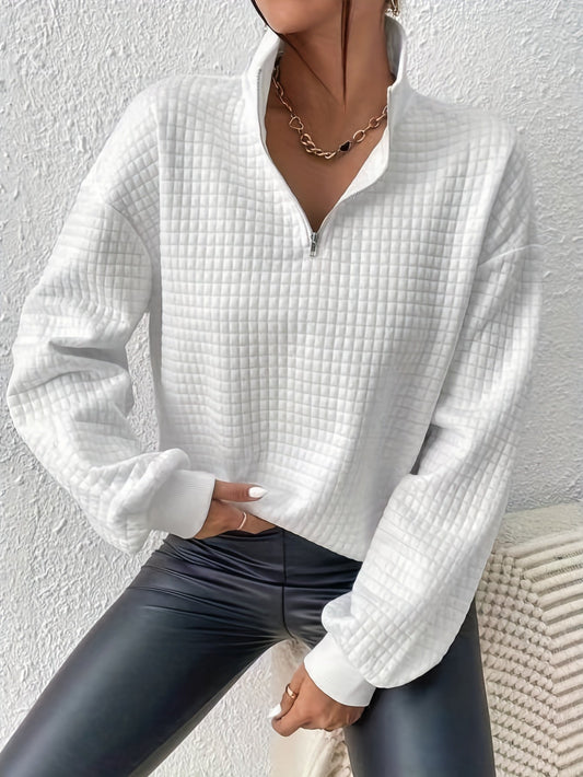 Delphine | Quarter-Zip Textured Sweatshirt