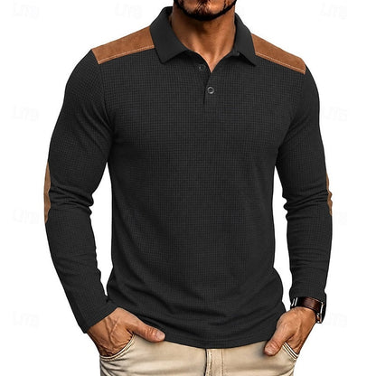 Sutton | Waffle Knit Long Sleeve Polo