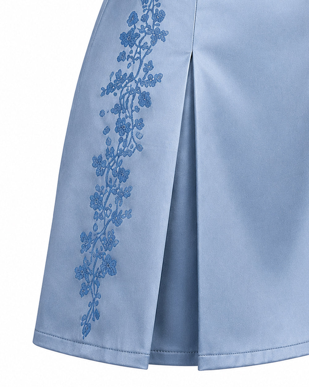 Princess Chloe Dress Royal Blue Satin 3-Piece Set Jacket Inner Top Pleated Skirt and Underskirt for Theme Party