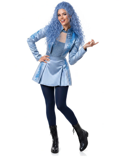 Princess Chloe Dress Royal Blue Satin 3-Piece Set Jacket Inner Top Pleated Skirt and Underskirt for Theme Party
