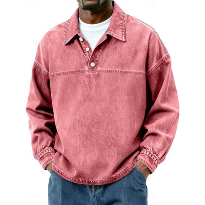 Gabriel | Washed Long Sleeve Polo Shirt