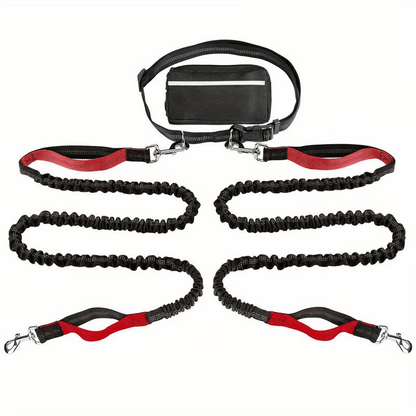 Hands-Free Dog Leash with Shock Absorbers and Storage Pouch