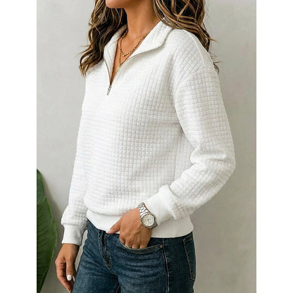 Lena | Women's Textured Quarter-Zip Pullover