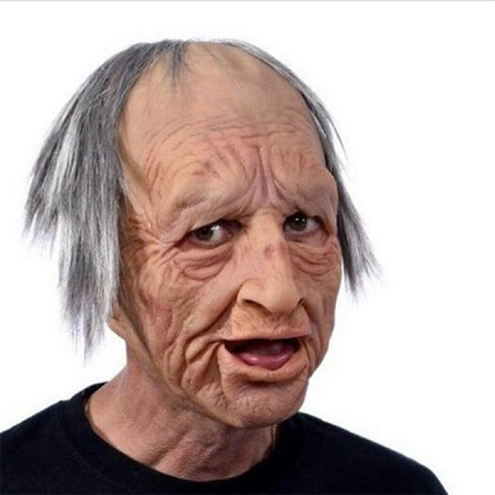 Creepy Old Man Mask – Realistic Latex Halloween Mask for Adults