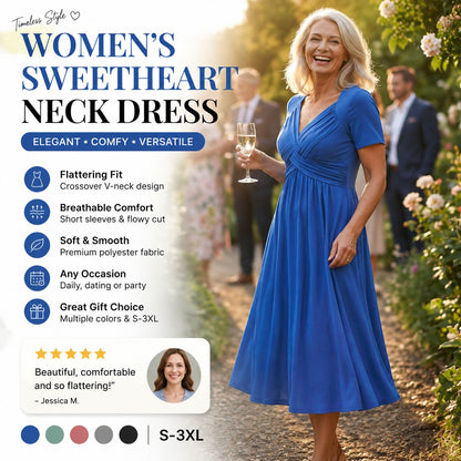 Flowy V-Neck Midi Dress – Soft & Breathable