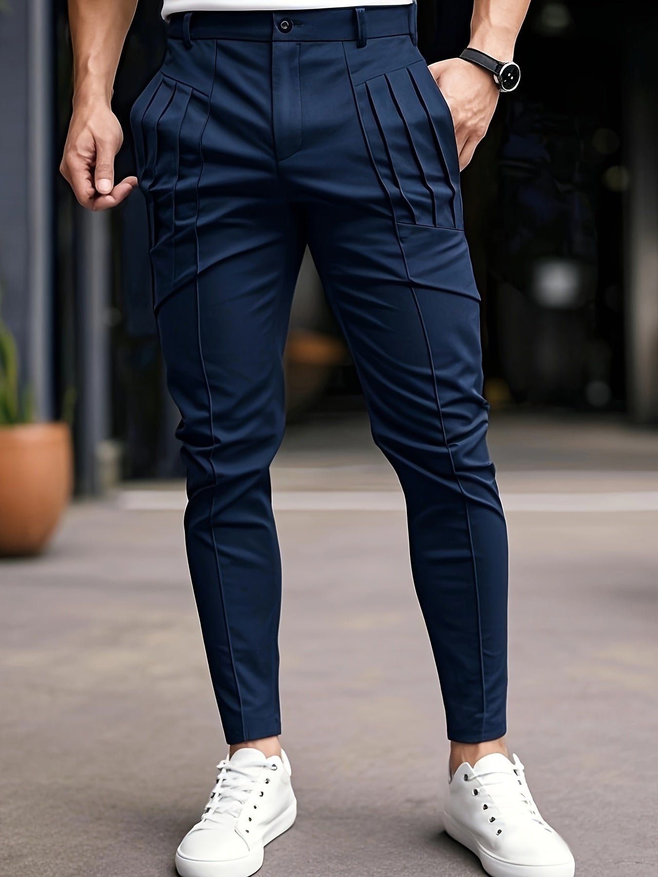 Landon | Men's Slim Fit Tailored Pants – Chino Style Dress Trousers with Pockets