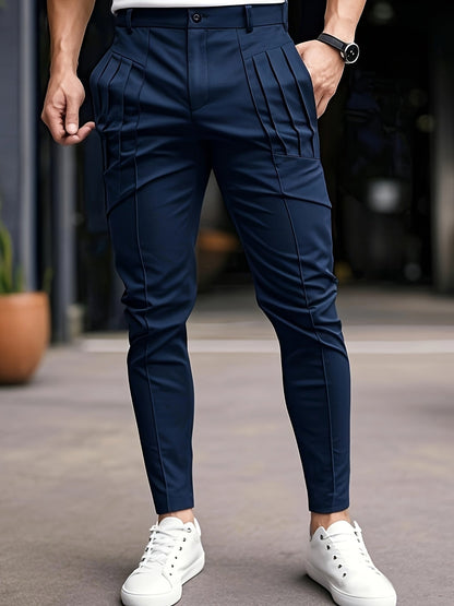 Landon | Men's Slim Fit Tailored Pants – Chino Style Dress Trousers with Pockets
