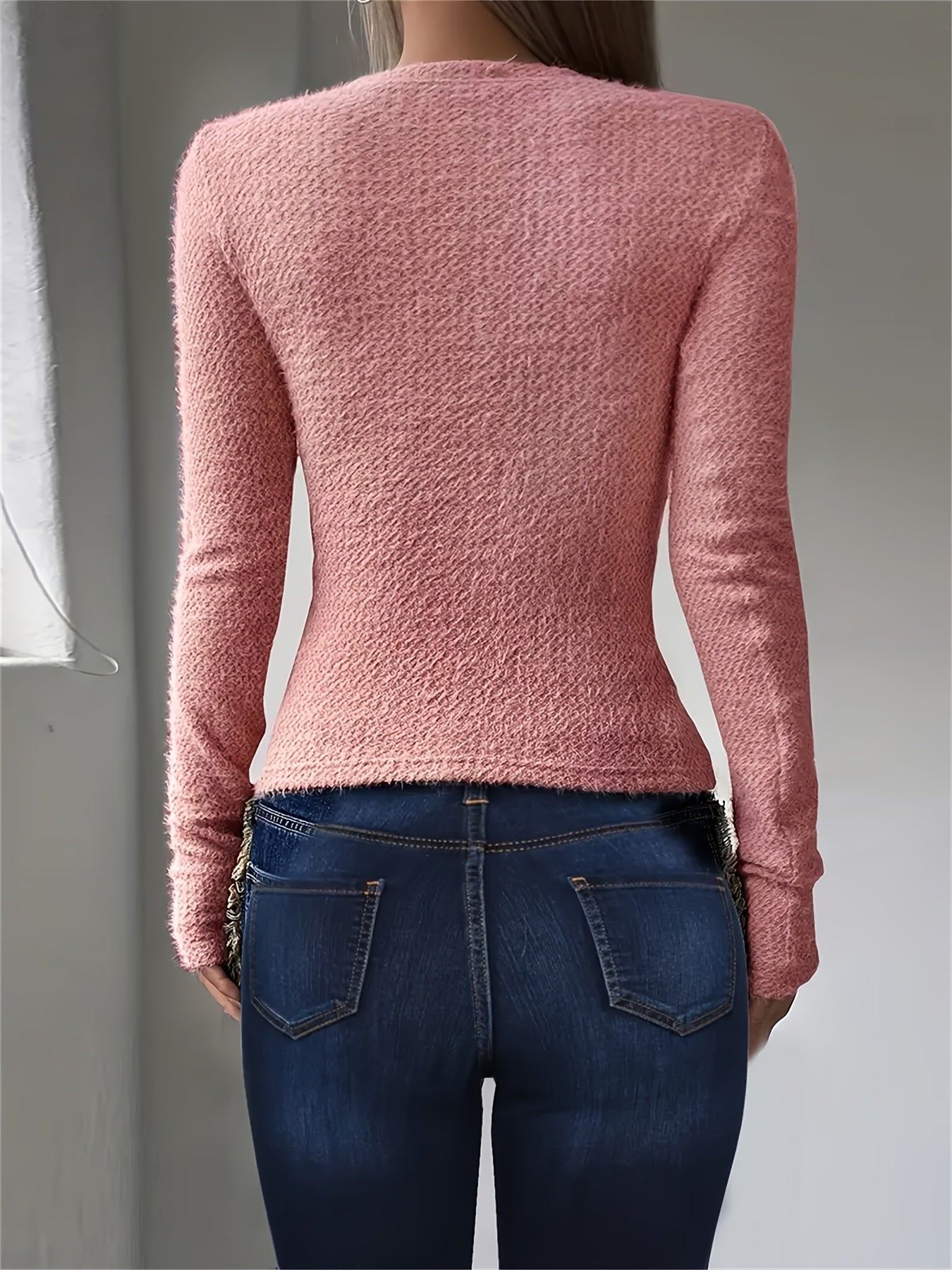 Ivy | Fuzzy Knit Long Sleeve Top